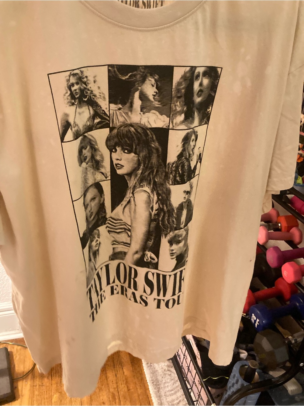 Taylor Beige Short Sleeve Tee with Black Photo Collage